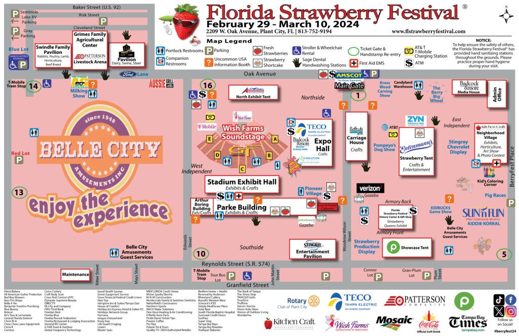 2024 Florida Strawberry Festival Guide Festival Map Plant City Observer